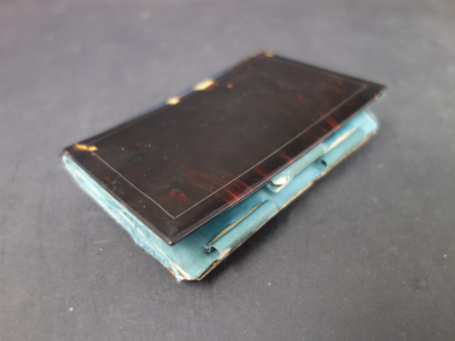 A 19th century Imperial Russian tortoiseshell and gilt inlaid note book, with central yellow metal - Image 3 of 5