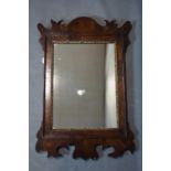 An early 19th century mahogany fret work mirror, 77 x 52cm