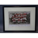 Photograph of Woolwich Arsenal Team 1905-06, contemporary reprint, framed and glazed, 45 x 35 cm