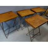 Four vintage folding school desks, H.80 W.61 D.46cm