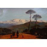 19th century painter, the Atlas Mountains (Morocco), oil on canvas, framed, 35 X 45 cm