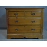 A 19th century walnut chest of drawers, H.81 W.99 D.46cm