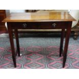 A late 19th/ early 20th century oak top side table, H.78 W.89 D.44cm