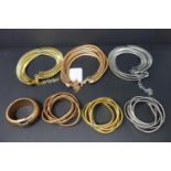 Three Bronzo Italia Multi Layer Tubogas set including bracelet, necklace and cuff in bronze, gold