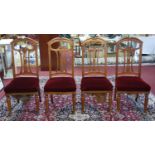 A set of four Art Nouveau mahogany dining chairs