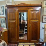 Victorian Mahogany Mirrored Wardrobe, H220cm, W180cm, D60cm