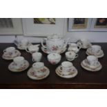 A Royal Crown Derby porcelain tea set with 'Derby posies' pattern