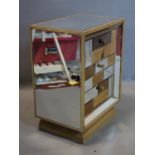 A contemporary reclaimed wood and mirrored side chest of drawers, H.69 W.53 D.36cm