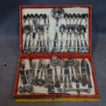 A cased silver plated cutlery service