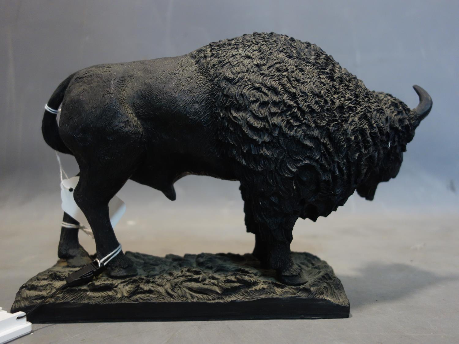 A resin sculpture of a bison by Minerva fine arts, H.21 W.30 D.12cm - Image 2 of 3
