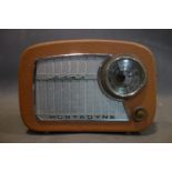 A vintage Portadyne Minx radio, H.16 W.22cm
