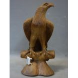 A large teak carving of an Eagle, H.63cm