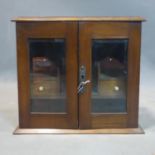 20th century mahogany armoire jewellery cabinet, H 43 x 48 x 35 cm