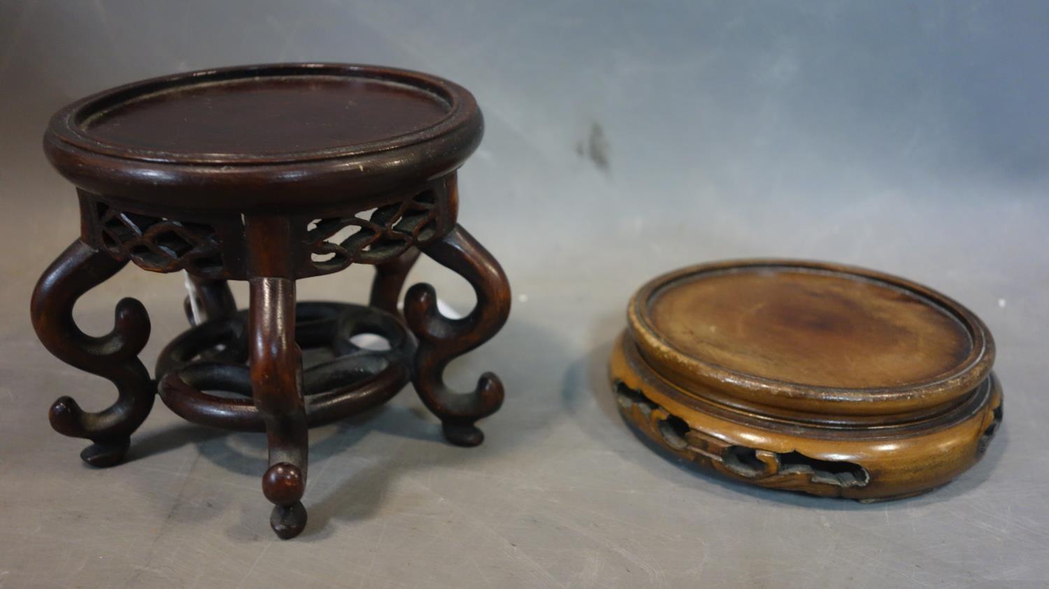 Collection of five Chinese hardwood stands - Image 2 of 3