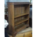 An early 20th century oak open bookcase with adjustable shelves, H.84 W.79 D.21cm