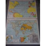 Two Maps and Charts for Teaching of the Social Studies by A.J. Nystrom & Co., Chicago, to include '