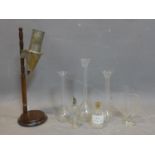 An Apothecary filter by Farrow & Jackson, H.53cm, together with a selection of 5 glass chemists