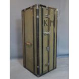 A German Sperrholz traveling wardrobe trunk, with fitted interior, H.52 W.126 D.55cm