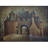 Leon Deperinck (1917-), Castle, oil on canvas, c.1955, signed lower right, 40 x 50cm