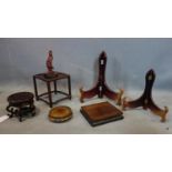 Collection of five Chinese hardwood stands