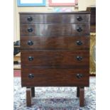 A 20th century Schreiber exotic hardwood pedestal chest of drawers, H.103 W.75 D.45cm