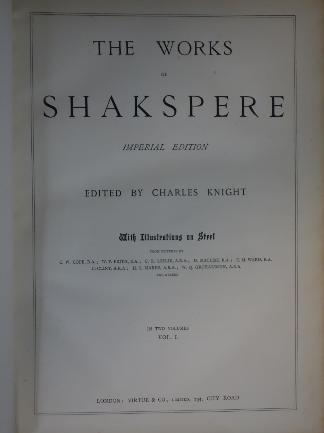 'The Works of Shakspere' Imperial Edition, edited by Charles Knight, in 2 volumes with illustrations - Bild 3 aus 5