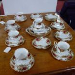 A Royal Albert porcelain part tea set with 'old country roses' patern