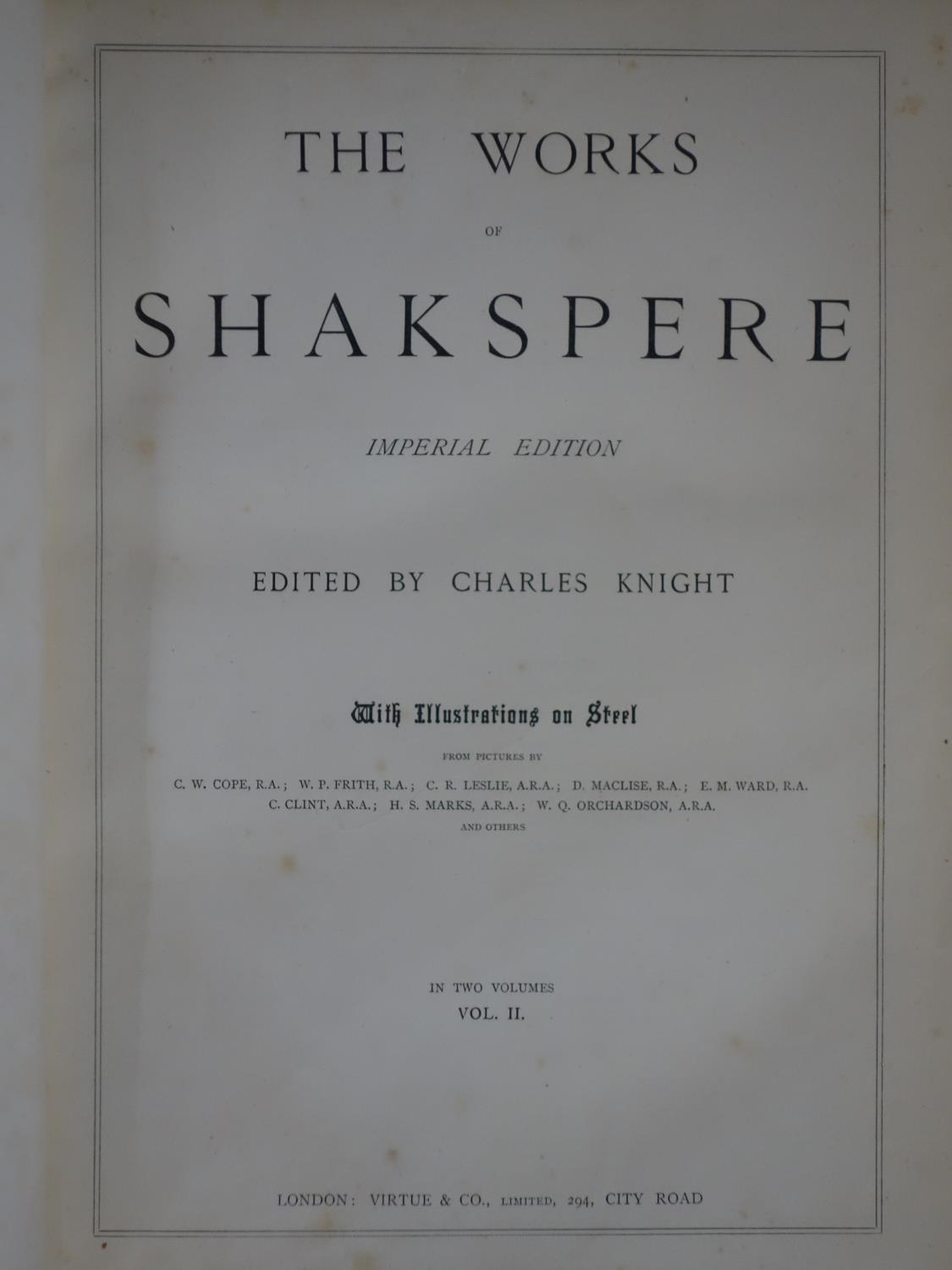 'The Works of Shakspere' Imperial Edition, edited by Charles Knight, in 2 volumes with illustrations - Bild 5 aus 5