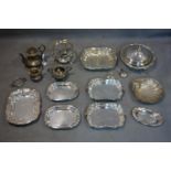 A collection of silver plated ware, to include tureens, plate warmer, twin handled jug, teapot,