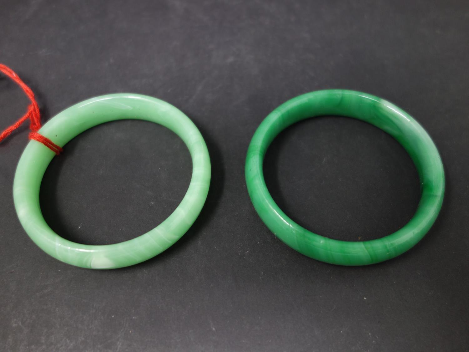 Two Chinese jadeite bangles