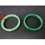 Two Chinese jadeite bangles