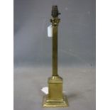 A brass Corinthian column table lamp, H.46cm