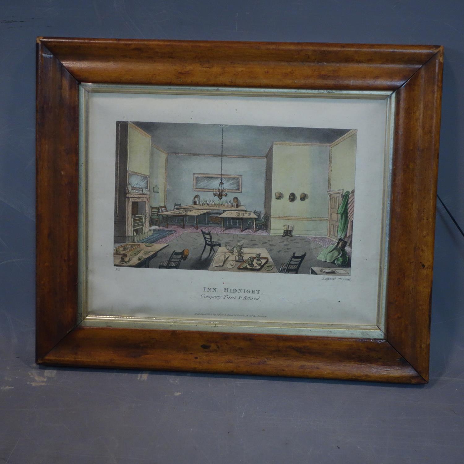 Three maple framed pictures to include a Victorian watercolour and 2 prints - Image 3 of 4