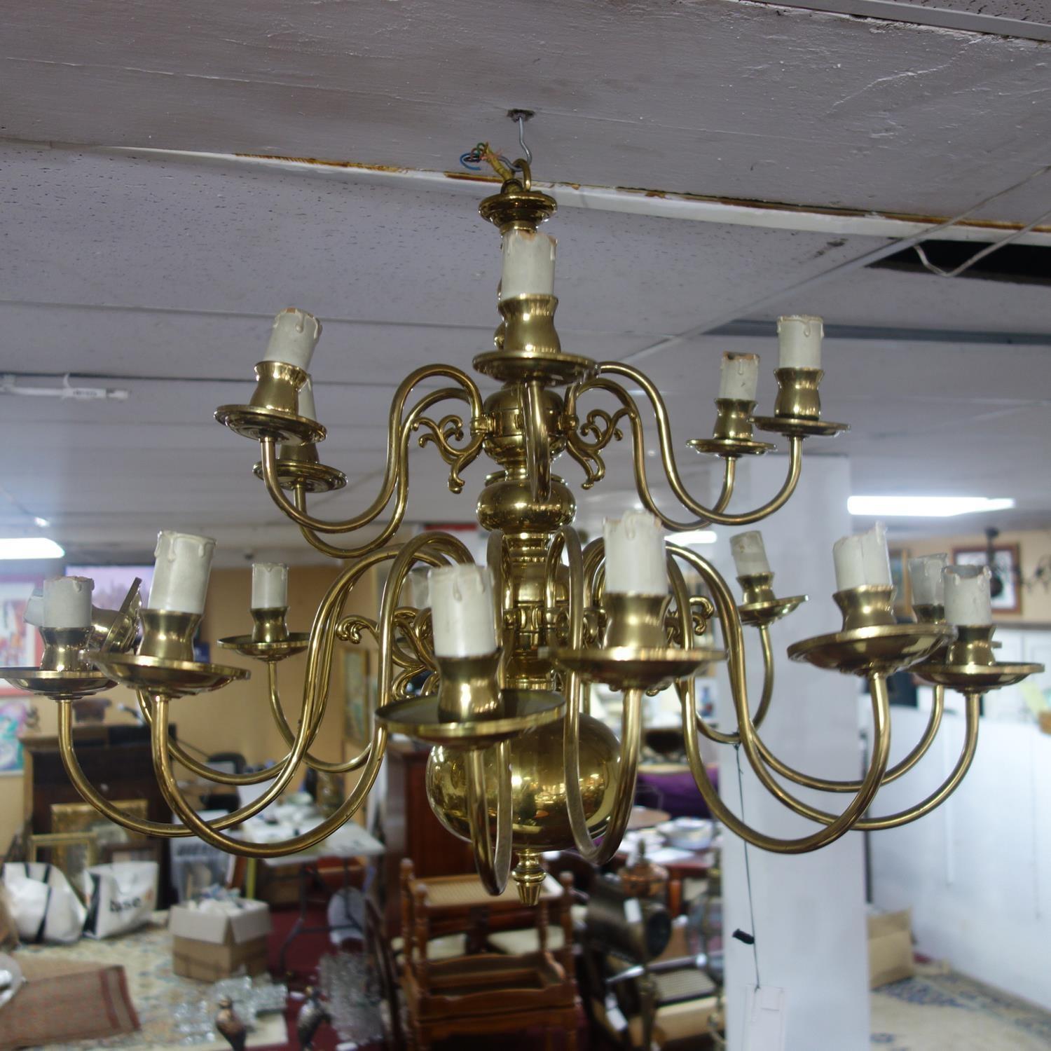 A pair of 18th century style Dutch 18 branch chandeliers - Image 2 of 4