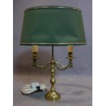 An Adams style brass table lamp, with shade, H.55cm
