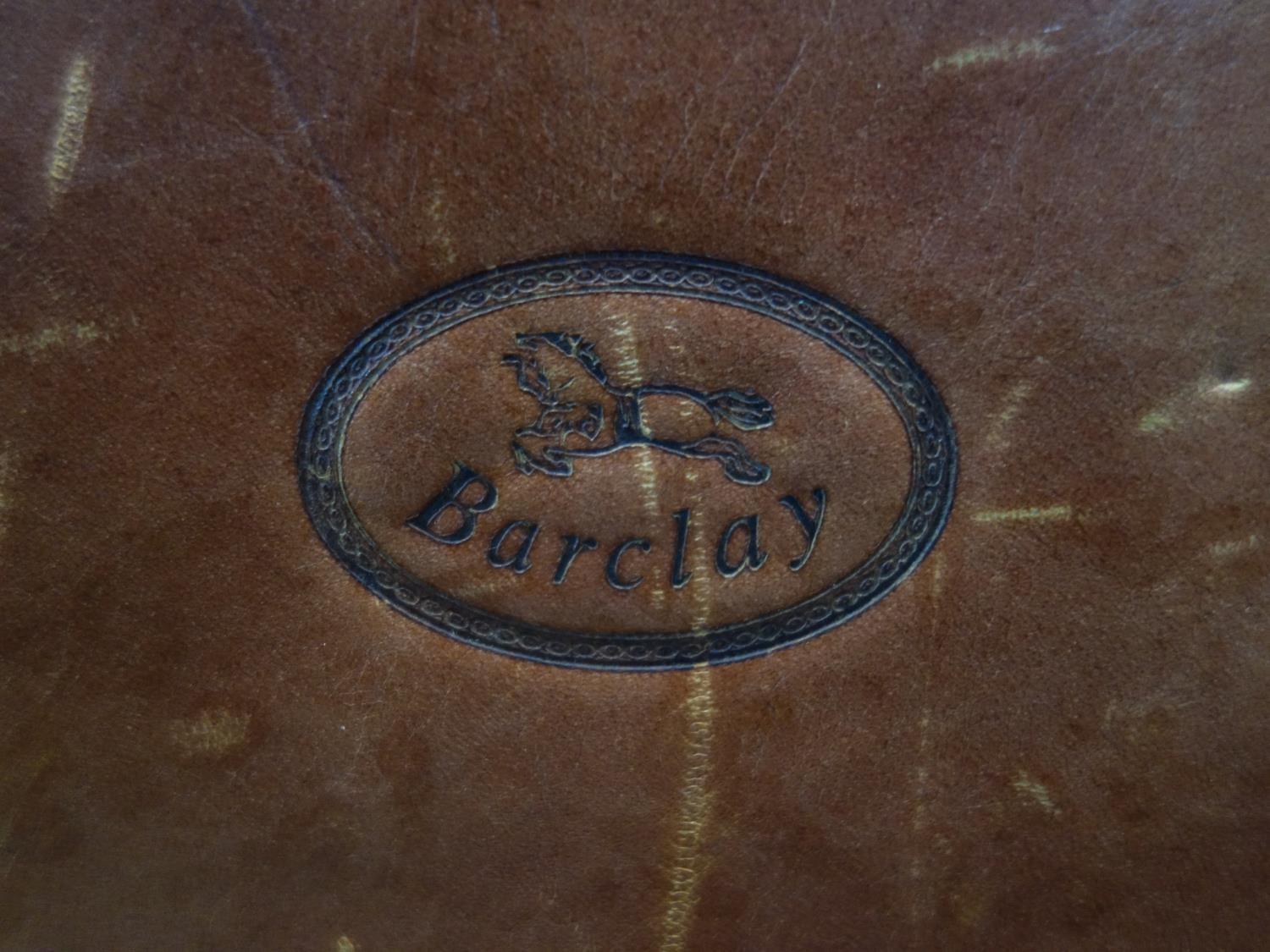 A Barclay brown leather suitcase, H.34 W.45 D.10cm, together with a brown leather writing case, H.25 - Image 3 of 3