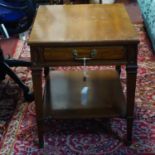 A Georgian style mahogany lamp table with drawer, H.58 W.67 D.51cm