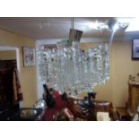 A 1960's Kalmar ice glass chandelier