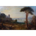 Italianate landscape view, gilt framed oil on canvas, 74 x 54cm, mid-19th century