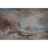 After J. M. W. Turner, a Victorian reproduction, 'Fingal's Cave', watercolour, bearing signature