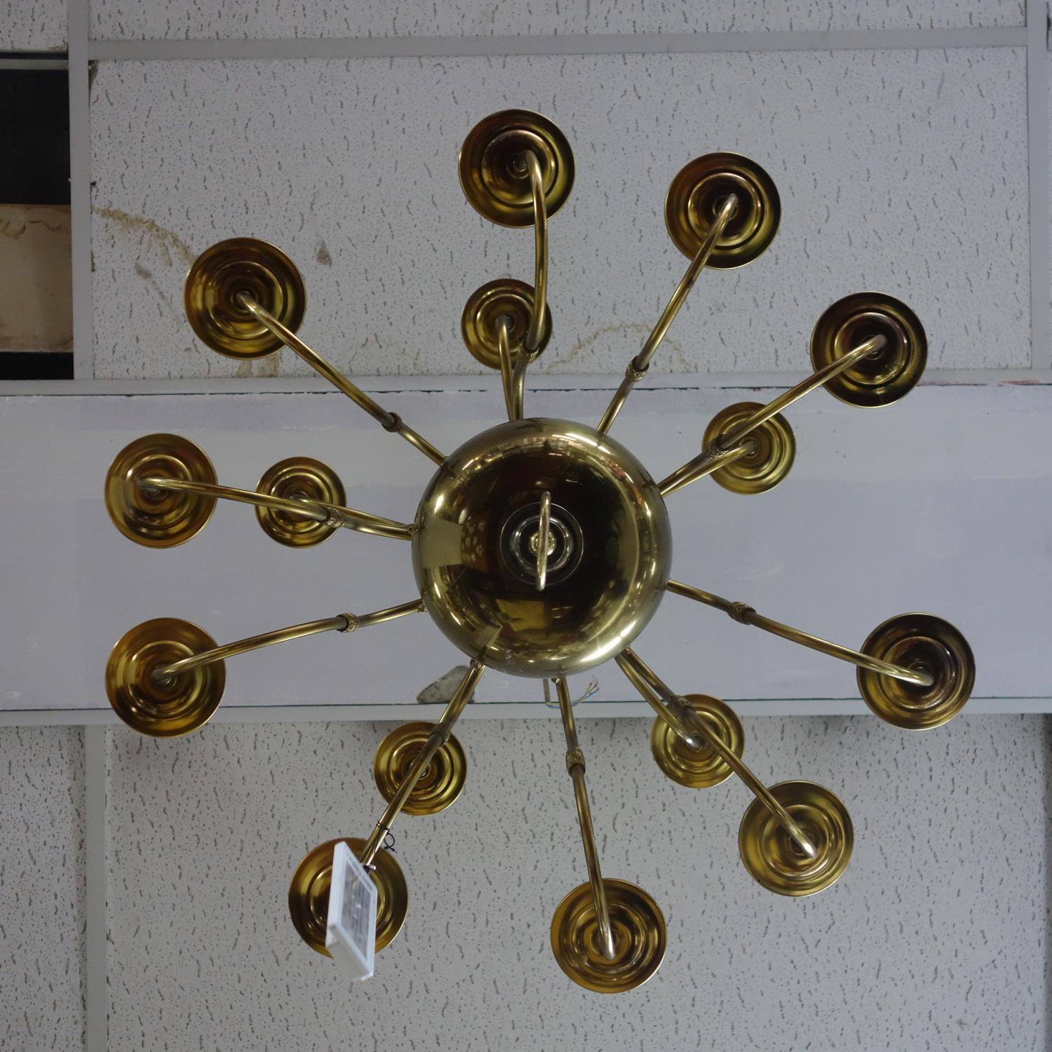 An 18th century style Dutch brass 15 branch chandelier - Image 2 of 3