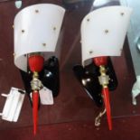A pair of Retro 1950's wall lights, H31cm