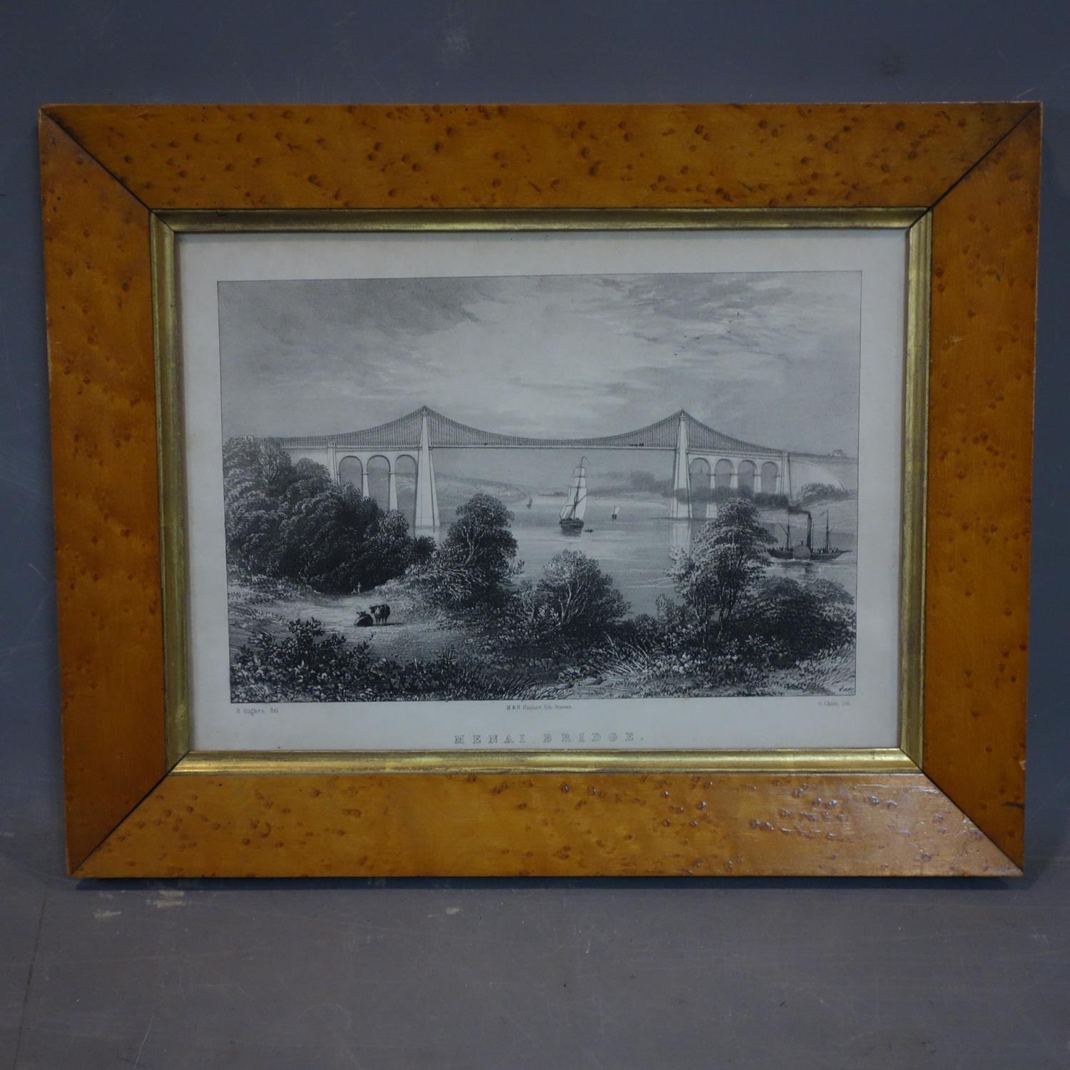 Three maple framed pictures to include a Victorian watercolour and 2 prints - Image 4 of 4