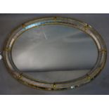 A Venetian style oval mirror, 78 x 60cm