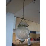 A cut glass hanging ceiling light, H.29cm