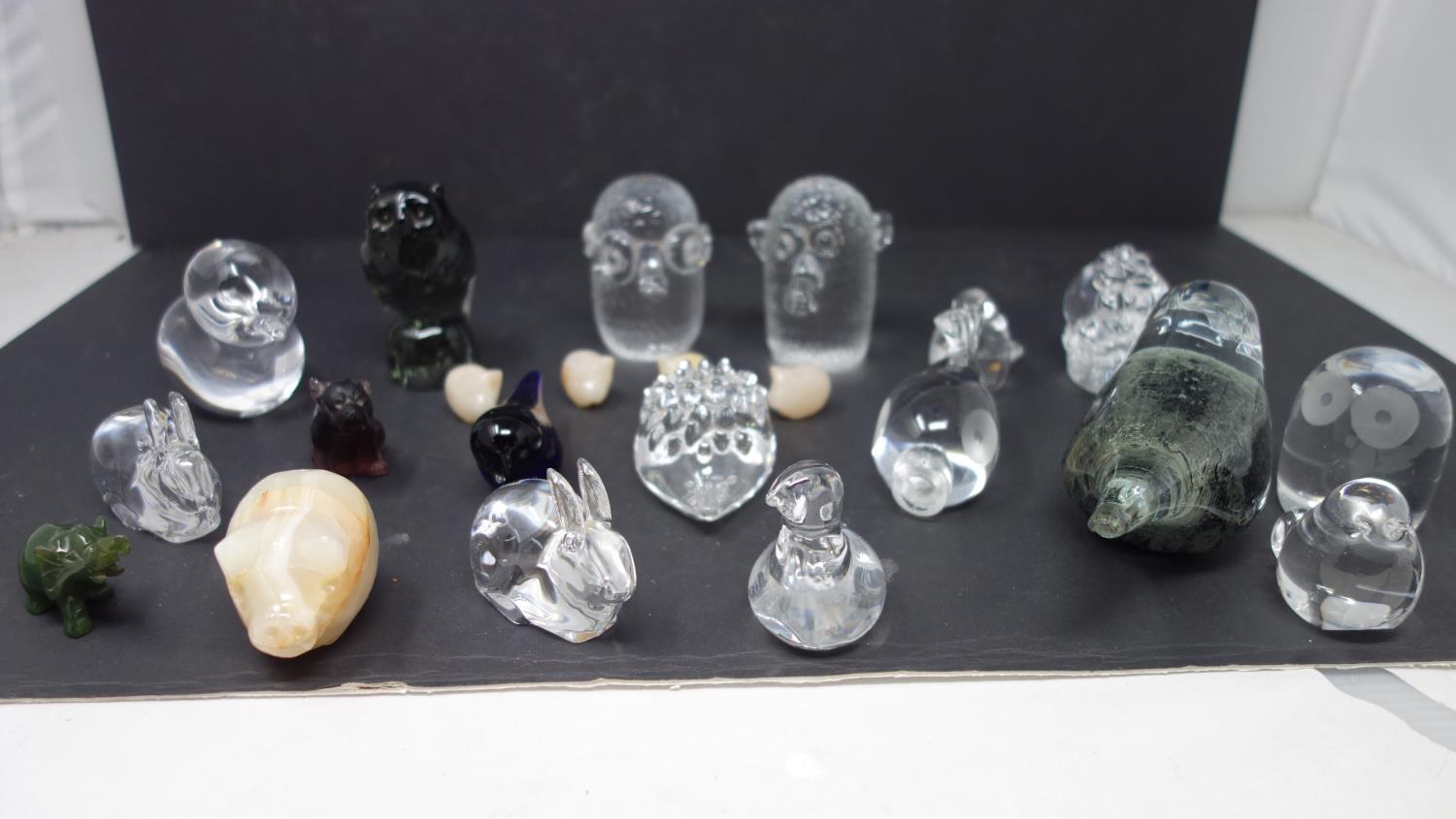 A collection of glass animals mainly by Hadeland
