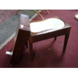 A Victorian mahogany foot bath on stand with original Wedgwood ceramic liner, H.48 W.59 D.35cm