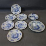 A set of 19th century Thomas Turner blue and white porcelain dishes