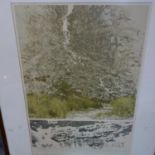 A 20th century limited edition lithograph titled 'upper mountain - lower mountain, Norway', numbered