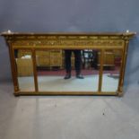 A late 19th century giltwood mirror, 72 x 133cm